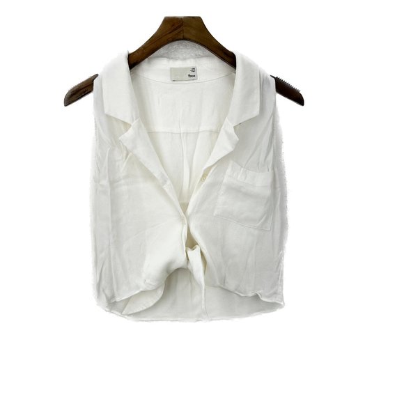 ARITZIA WILFRED FREE Tie Up Knot Crop Top White Size XXS - Picture 1 of 4